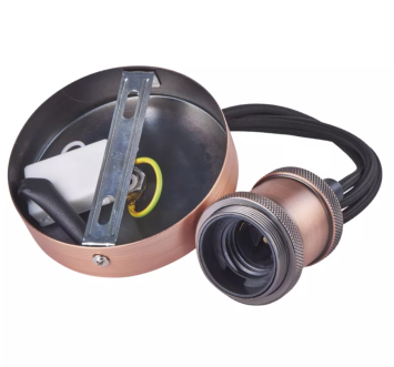 Závesné objímkové svietidlo Vintige na žiarovku 1x E27, meď obrazok-1